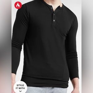 mens express long sleeve black shirt large